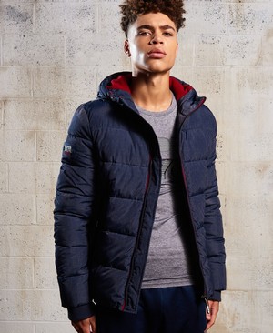 Superdry Sports Puffer Férfi Kabát Sötétkék/MélyPiros | FZKUX2650